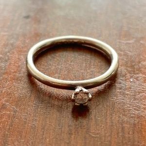 Sterling Silver Solitare CZ Pandora Ring